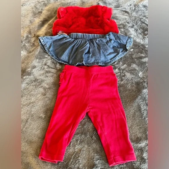 Bundle of 3:first impressions leggings+cat & jack skort+ cat & jack cropped coat - Picture 2 of 5